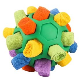 Dog Sniffing Ball Innovative Pet Shaking Training Toys for Pet Training Tooth Cleaning Puppy Chew Relieve Boredom Dog Toy (Color: Green ball-iridescence)